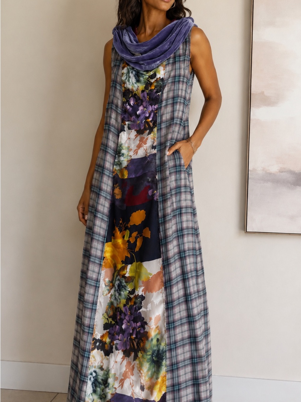 Arrata Mixed Media Maxi Dress